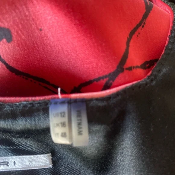 Tahari Purple Red White Abstract Floral Cocktail Dress - Picture 5 of 6